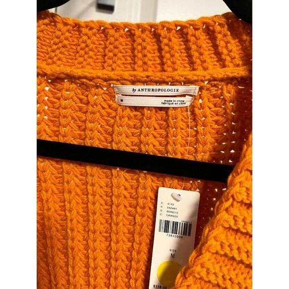 Anthropologie Weekend Cardigan SIZE M new orange color - Picture 7 of 12